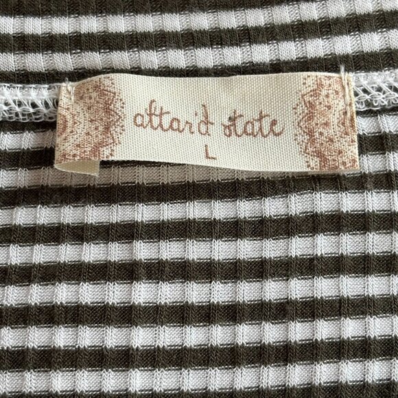 Altard State Women Tunic Top Large Stripe Tier Ruffle Nautical Preppy Boho 17847 - Picture 3 of 7